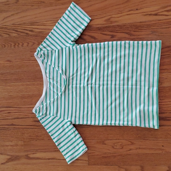 Gap green and white striped top, size medium petite - Picture 2 of 4